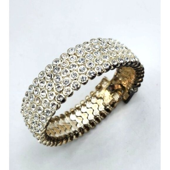 Vintage Crystal Bracelet - Rows Of Crystals - Picture 1 of 5